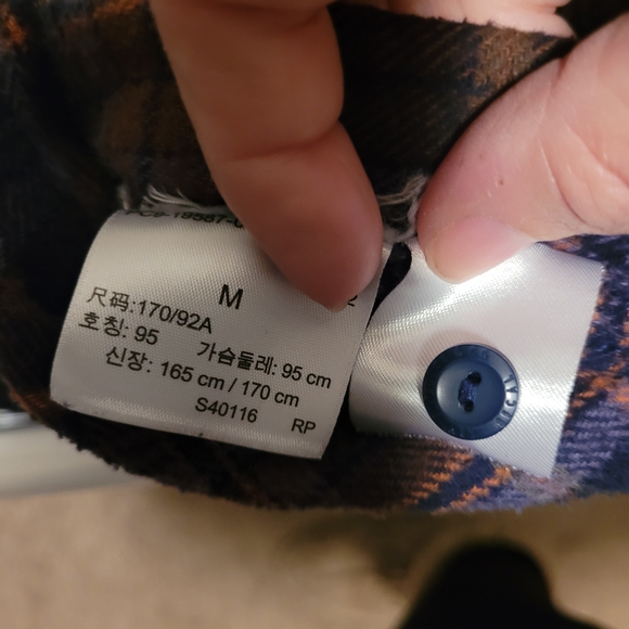 Levi's Relaxed Fit Flannel Shirt Adult Sz M Brown Blue Plaid Heavyweight Grunge - Picture 5 of 5